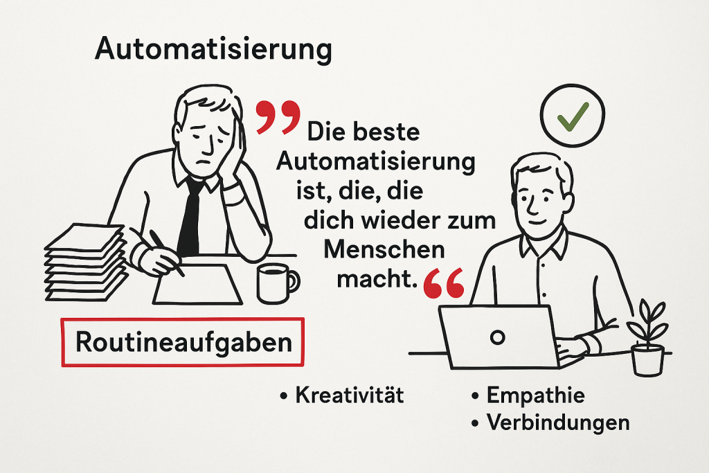 KI Automatisierung inspirierende Infografik zu Zeitersparnis